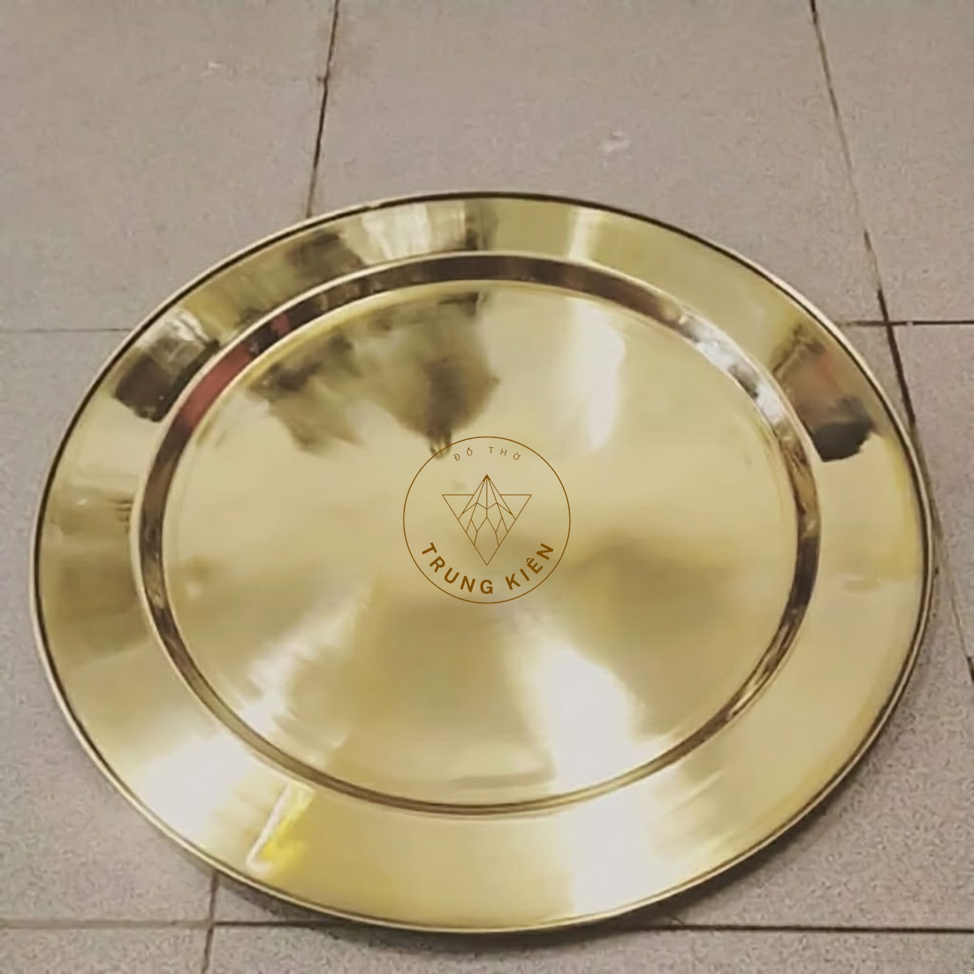 Mâm Đồng Trơn Bằng Đồng Vàng